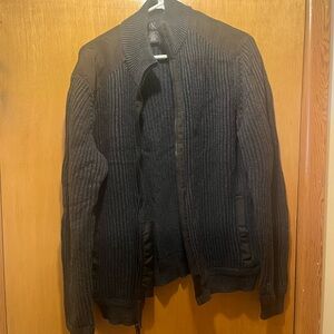 Calvin Klein Men's Dark Gray Zip-Up Sweater